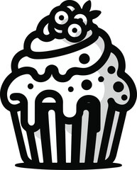 Delicious chocolate chip muffin PNG with transparent background for bakery and dessert design projects
