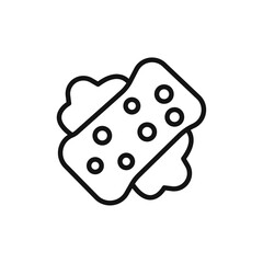 Sponge with foam icon vector line logo art