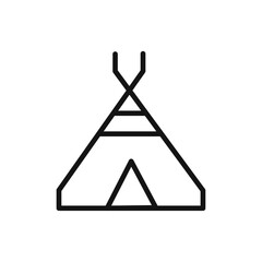 Teepee icon vector line logo art