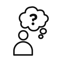 Thinking icon vector line logo art