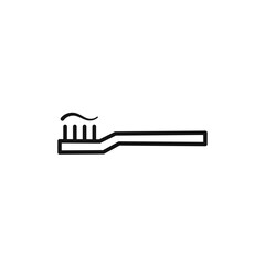 tooth brush icon vector line logo art