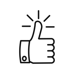 Thumbs Up icon vector line logo art