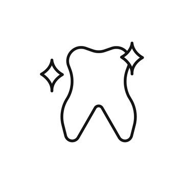 recommend clip art: Teeth cleaning icon vector line logo art