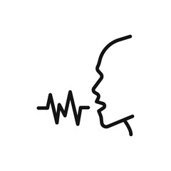 Voice recognition icon vector line logo art