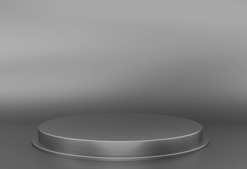 Silver product podium background stand display for premium products.	
