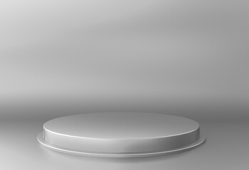 Silver product podium background stand display for premium products.	
