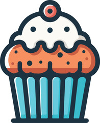 Delicious chocolate chip muffin PNG with transparent background for bakery and dessert design projects