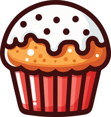 Delicious chocolate chip muffin PNG with transparent background for bakery and dessert design projects