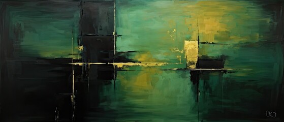 Abstract Green and Gold