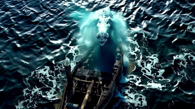 very scary and cool underwater monster