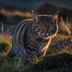 Shadowed Hunter: The Scottish Wildcat's Twilight Pursuit