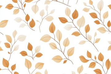 A pattern of leaves with a white background
