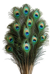 Fototapeta premium Elegant peacock feather: vibrant and exotic wildlife artwork,