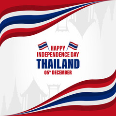 Thailand National Independence Day Celebration Banner. For national birthday greeting card design and banner background