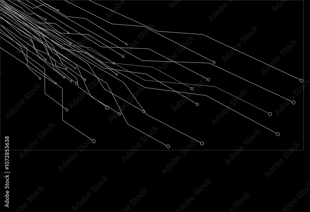 Aufkleber abstract digital background of points and lines. glowing black plexus. big data. network or connecti