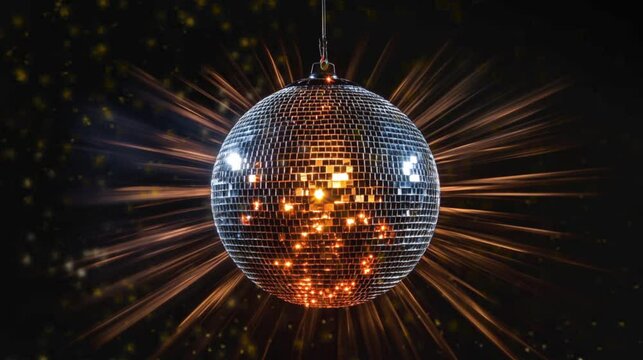 Dazzling close up of a disco lamp with dark background video footage for party, new year eve.