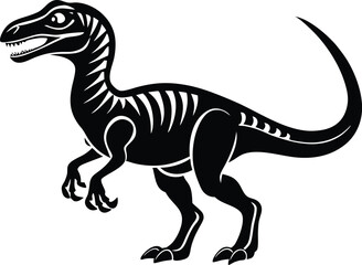 dinosaur silhouette, T-rex monster reptiles, Tyrannosaurus vector