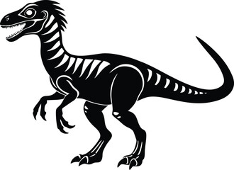 dinosaur silhouette, T-rex monster reptiles, Tyrannosaurus vector