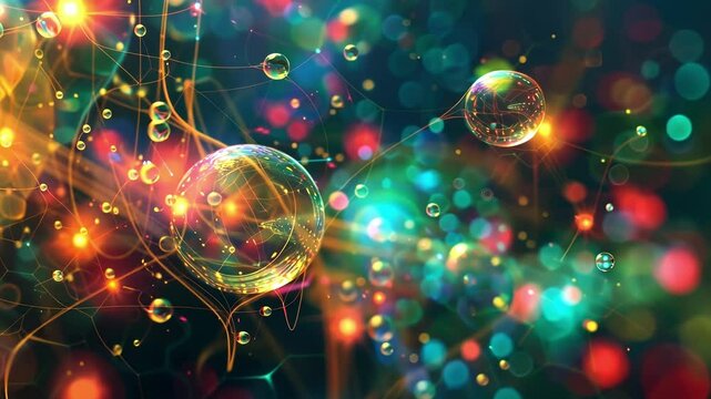 A digital painting showcasing the symmetries found in different types of particles from leptons to quarks.
