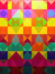 A vibrant geometric pattern set against a colorful backdrop, graphic, design, minimalistic