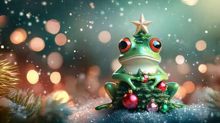 Frog on Christmas Tree