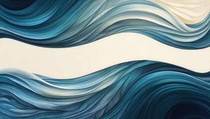 Abstract blue wave background, flowing design, dynamic curves, modern technology concept. Perfect for websites, presentations, and corporate designs