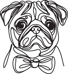 Vector of bull dog design on white background.