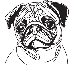 Vector of bull dog design on white background.