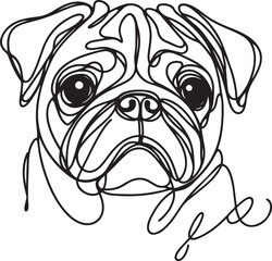 Vector of bull dog design on white background.
