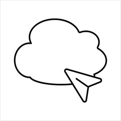  modern cloud icon featuring an arrow, symbolizing data upload, storage, or cloud computing services. Perfect for technology interfaces or data apps.