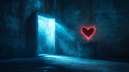 Fototapeta premium Light Up Someone's Life : A glowing light emanating from a donation box or heart-shaped symbol, representing how small contributions can bring hope and joy