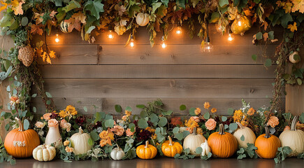 Cozy Autumn Vibes with Pumpkins and Fall Foliage