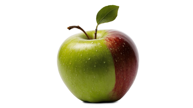 red and green apple isolated on white