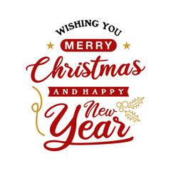 Merry Chirstmas and Happy New Year Typography