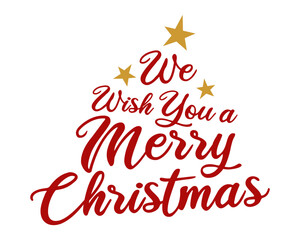 Merry Chirstmas Typography look like a pine icon