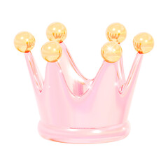 3D Pink and Gold Crown New Year Celebration Design