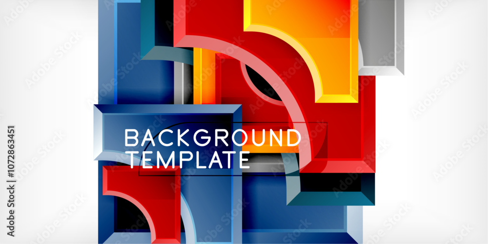 Poster Geometric design abstract background - circles and triangles