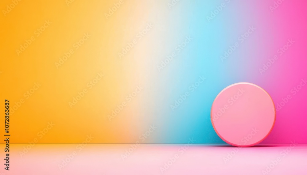 Poster a vibrant background with a circular shape enhancing modern design aesthetics.
