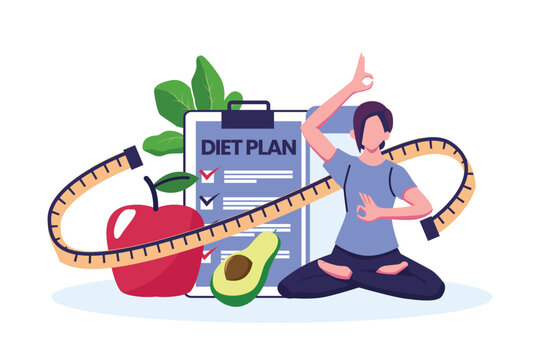 Diet plan checklist flat style illustration vector design