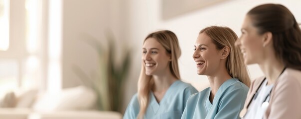 Obraz premium Three women sharing joyful moments together.