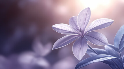 Peach and light lilac tones with delicate spring flowers set against an abstract background.