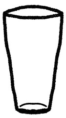 Tall Glass Black White Cartoon Style