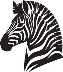 A black and white zebra vector logo
