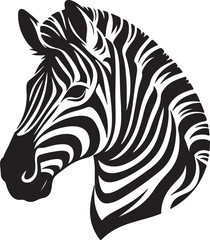 A black and white zebra vector logo