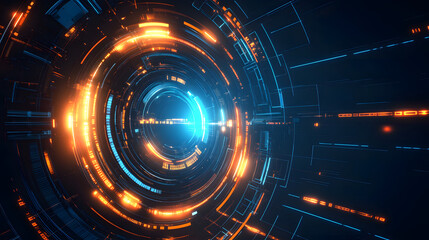 Obraz premium Futuristic tech design with glowing lines.