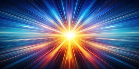 Fototapeta premium A radiant burst of light, radiating across a vast expanse of color, signifying the limitless potential of energy and creation.