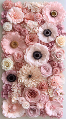 Peach and light lilac tones with delicate spring flowers set against an abstract background.