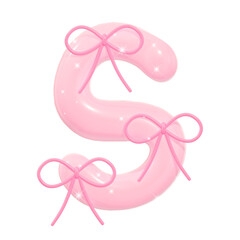 3D Coquette Font with S Stylish Retro Design