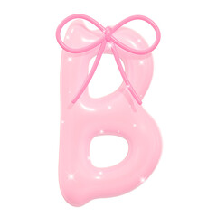 3D Coquette Font B with Stylish Retro Design