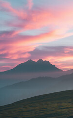 sunset in the mountains